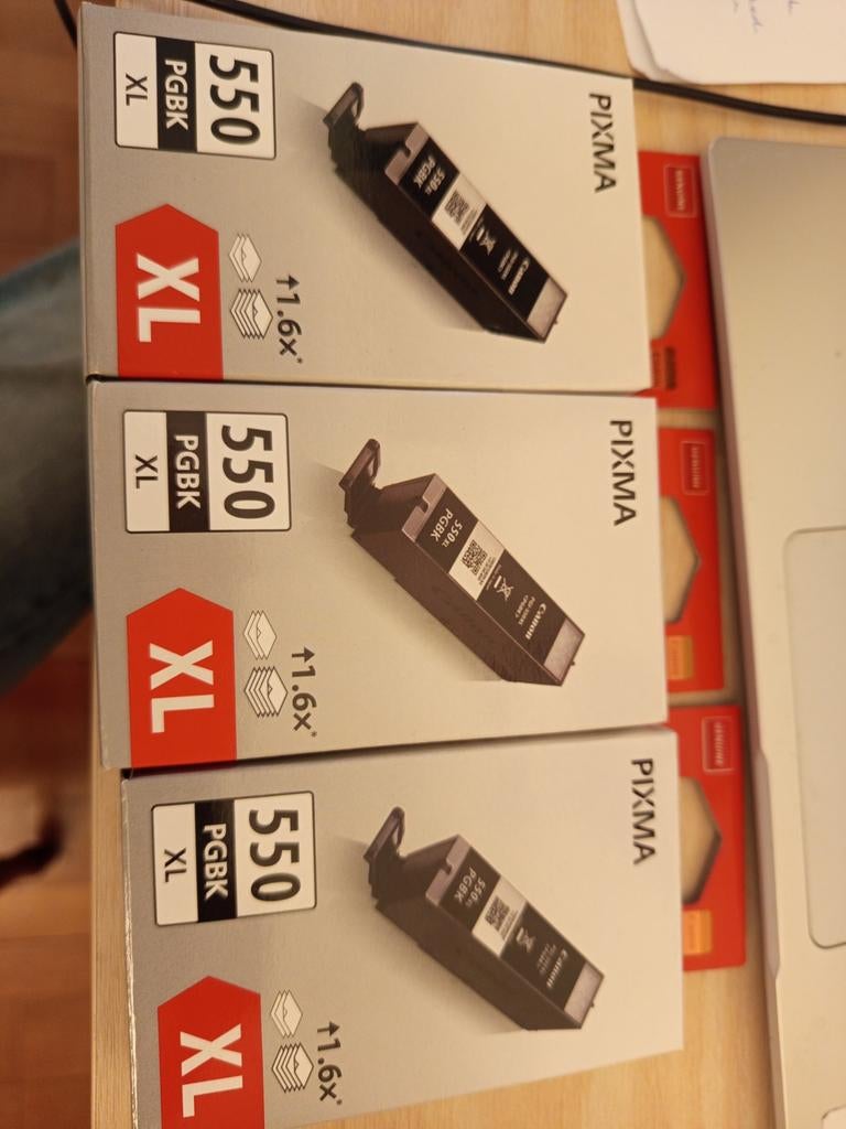 Canon catridge PGI-550PGBK XL NIEUW! 3 dozen zwart, Ophalen, Nieuw, Cartridge, Canon