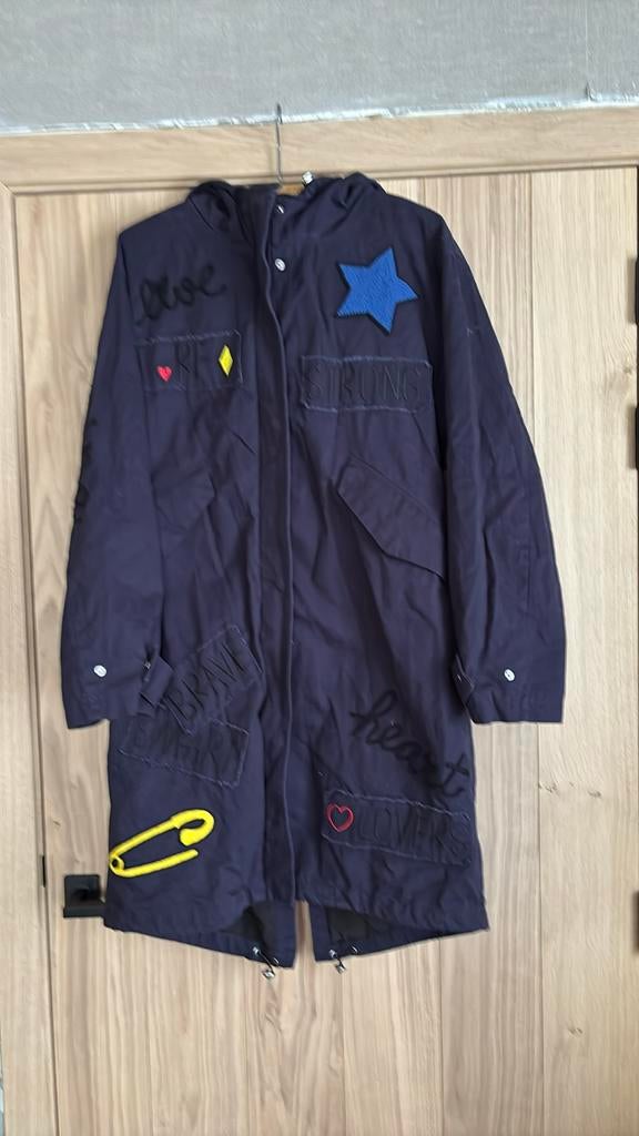 Zara blauw jas met kap en applicaties medium nieuw, Ophalen of Verzenden, Nieuw, Blauw