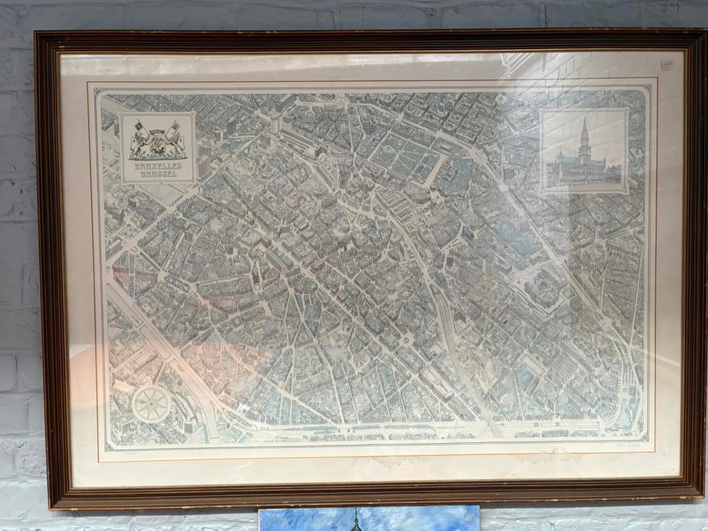 Lithographie ancienne de Bruxelles, Antiek en Kunst, Ophalen