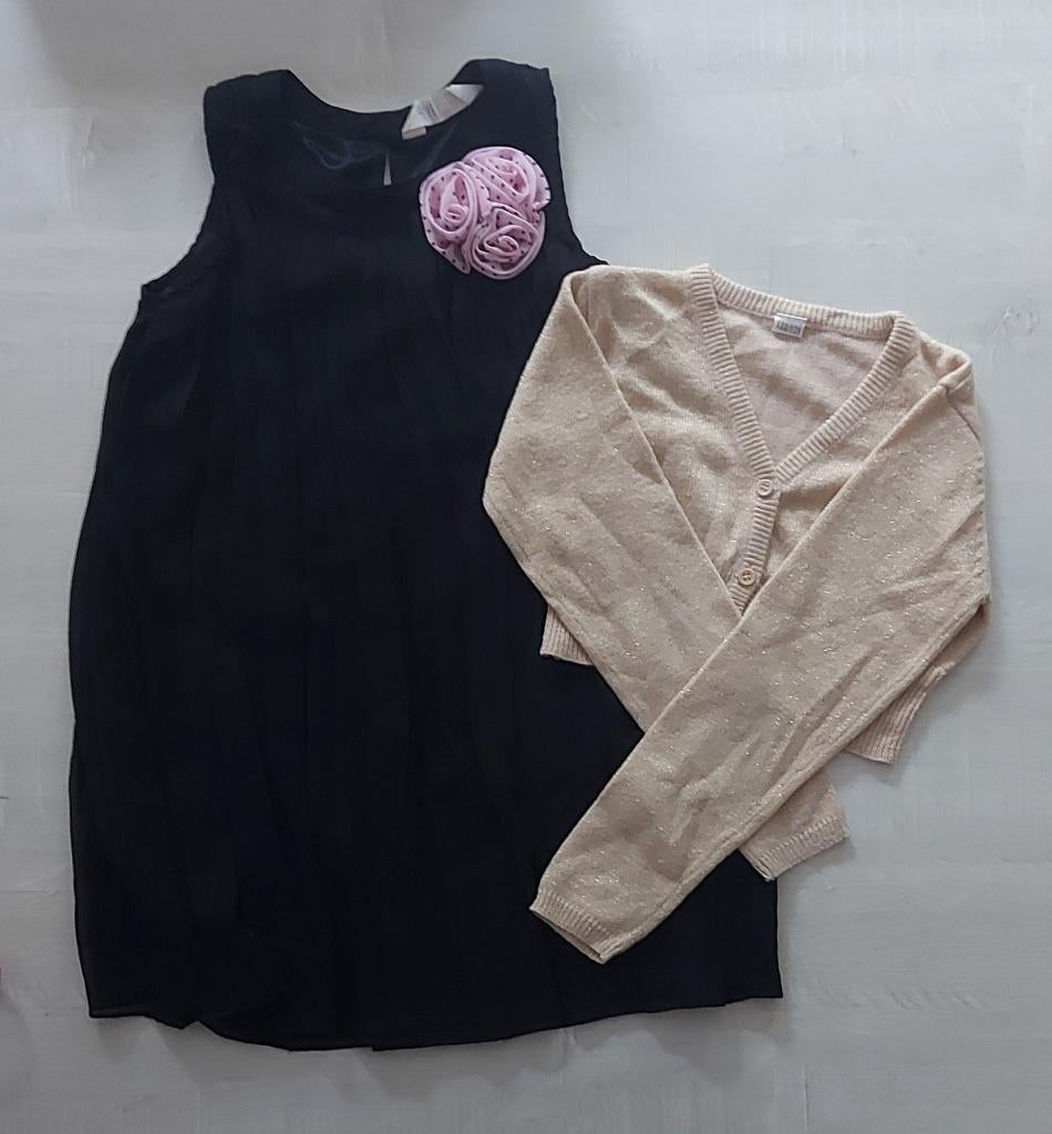 Geplooide feestjurk, 1 gouden vest, 7 jaar/122 cm, Ophalen, Gebruikt, Meisje, H&M