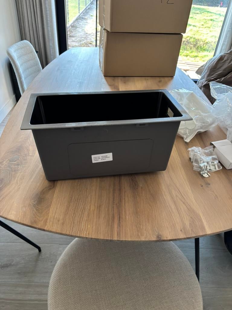 Nieuwe Roestvrijstalen spoelbak 22x44 zwart, Huis en Inrichting, Ophalen, Nieuw, Zwart