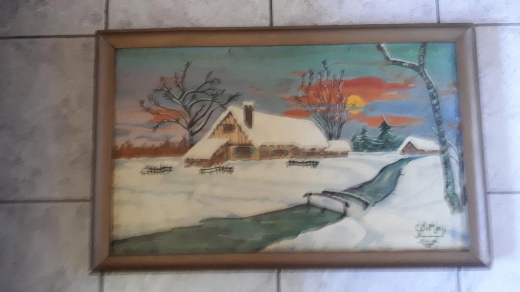 Kader met schilderij van G. De Mey, Antiek en Kunst, Ophalen