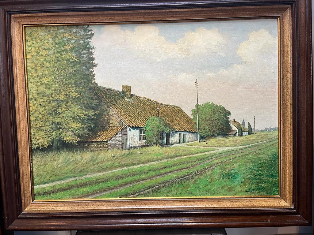 Schilderij van boerderij, Ophalen