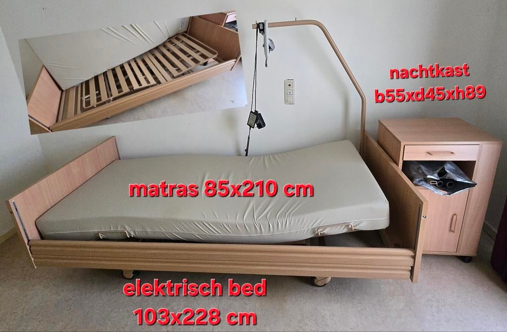 Te koop, elektrisch bed en toebehoren, lage "instap", Ophalen