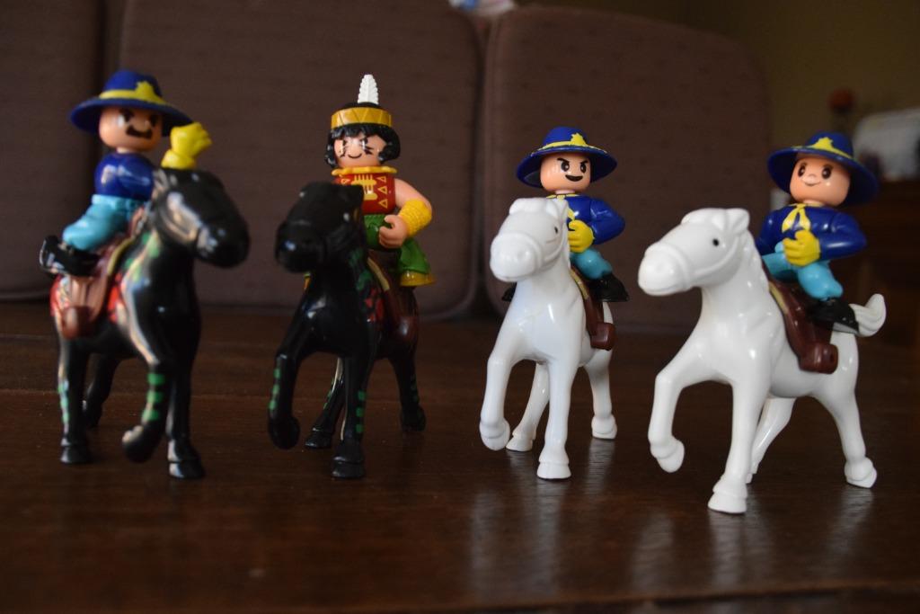 Vintage figuren Indiaan & US Cavalerie met paarden, Ophalen of Verzenden, Gebruikt