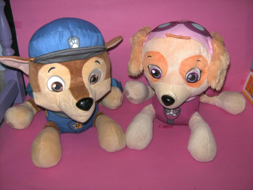 2 Pluche rugtassen van paw patrol., Enlèvement ou Envoi, Utilisé, Chien