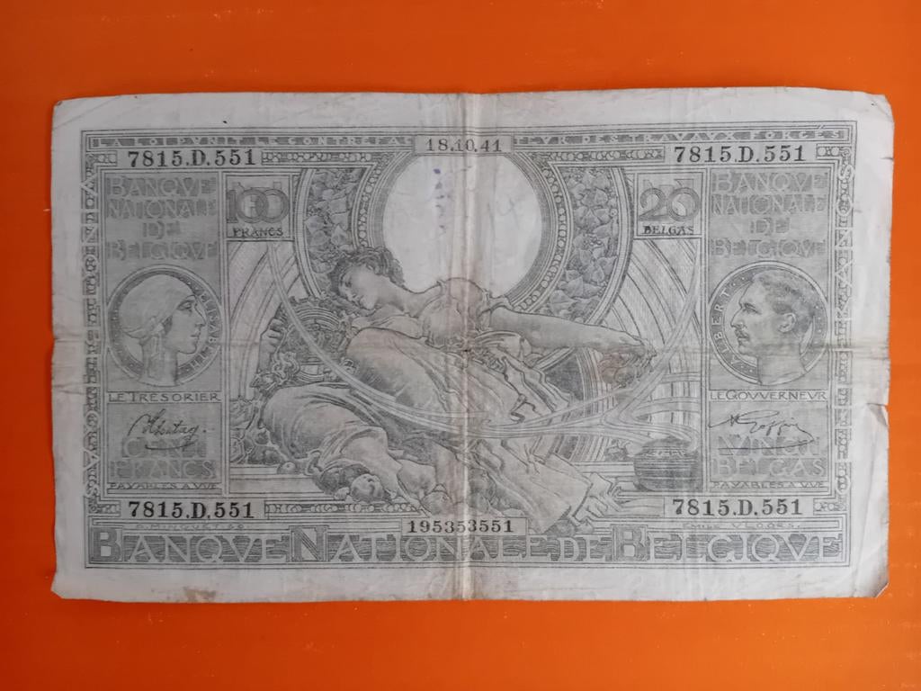 Belgisch bankbiljet van 100 frank 18.10.41, Postzegels en Munten, Bankbiljetten | België, Ophalen of Verzenden, Los biljet