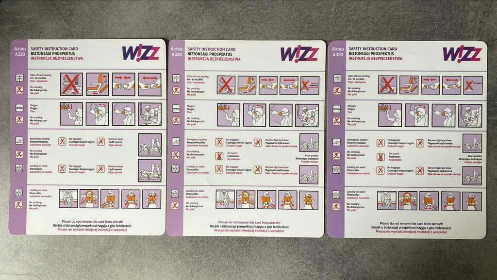 Safety cards - Wizz Air A320/A321, Verzamelen, Ophalen of Verzenden, Zo goed als nieuw
