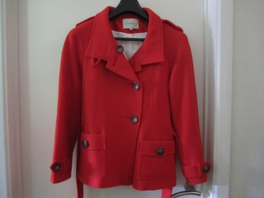 Wintermantel Gigue maat 38, Kleding | Dames, Jassen | Winter, Zo goed als nieuw, Maat 38/40 (M), Rood, Ophalen of Verzenden