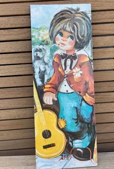 Vintage kunstpaneel, Antiek en Kunst, Kunst | Schilderijen | Modern, Ophalen of Verzenden
