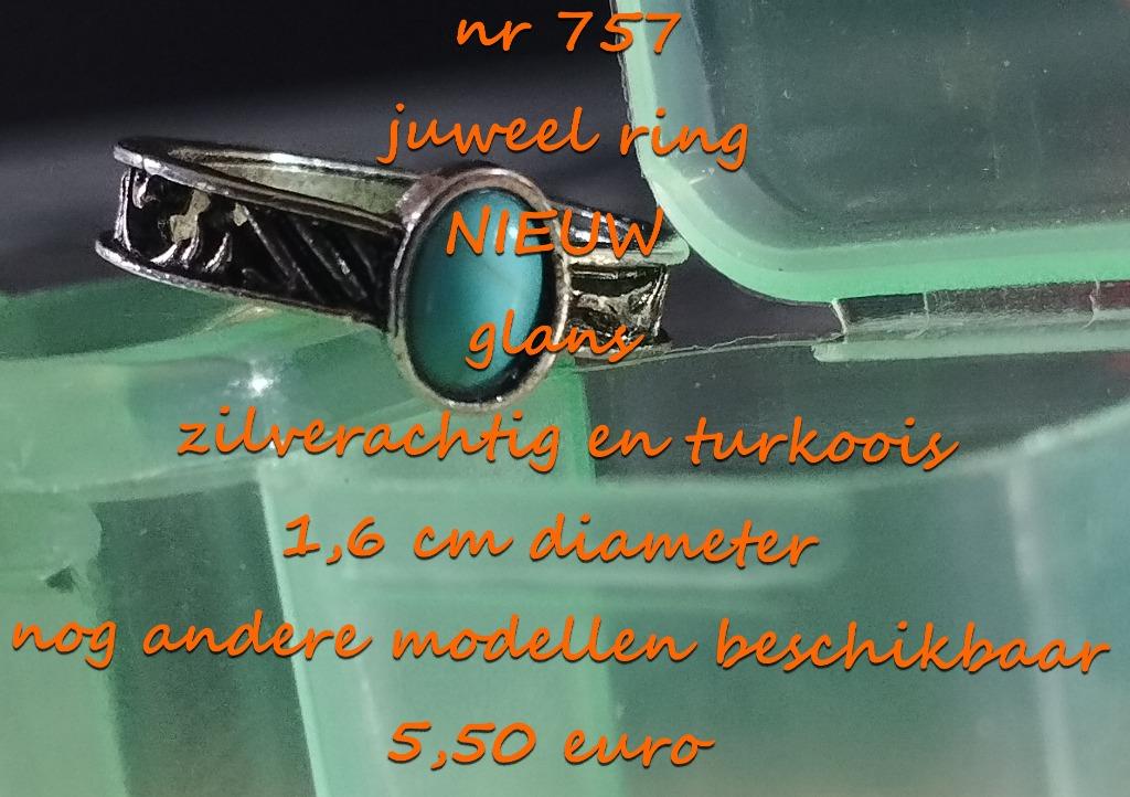 757 Juweel : ring , NIEUW , verzending inbegrepen, Overige materialen, Nieuw, Dame of Heer, Verzenden