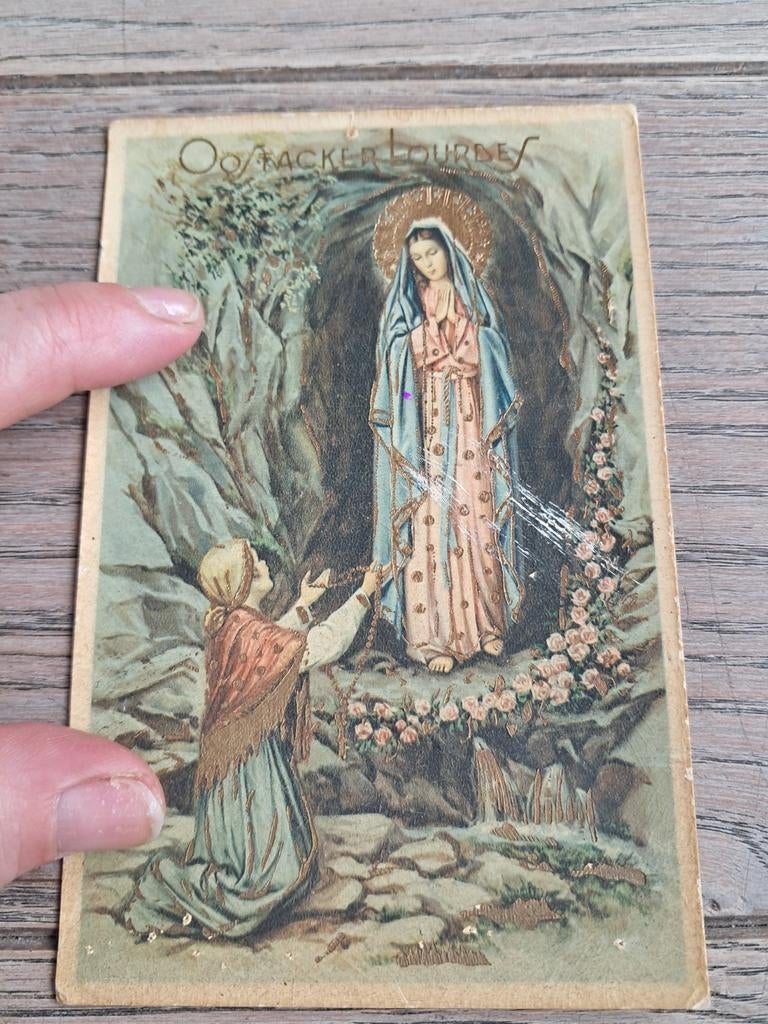 Oude vergulde pk : Oostakker Lourdes, Ophalen of Verzenden