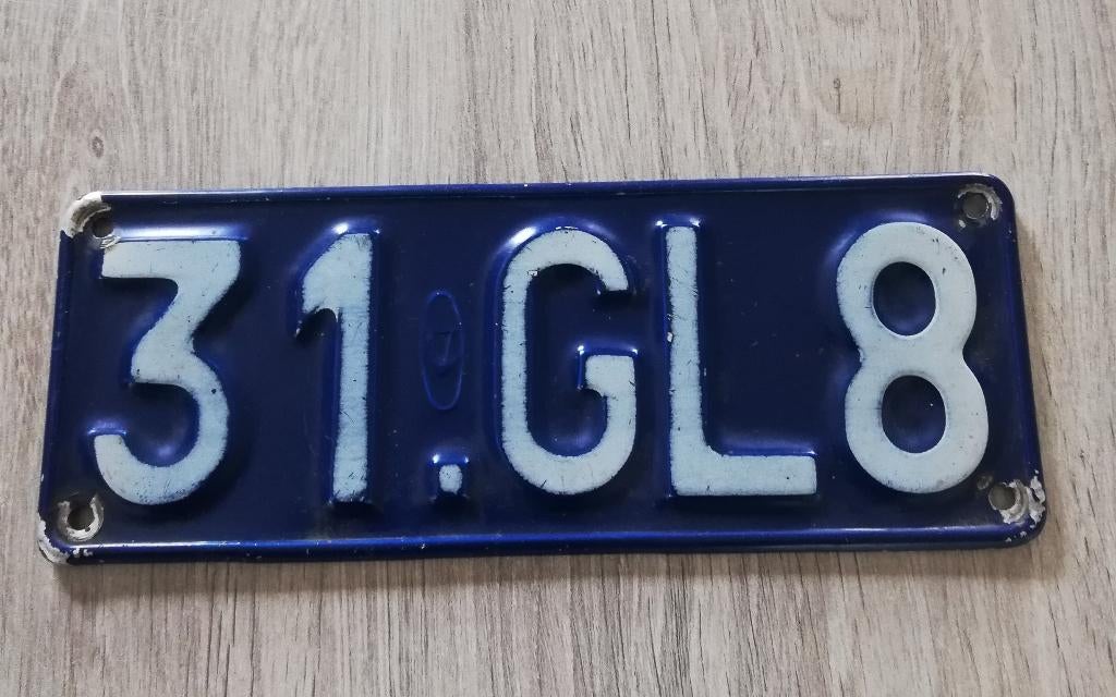 Plaque immatriculation ancienne moto belge, Enlèvement ou Envoi