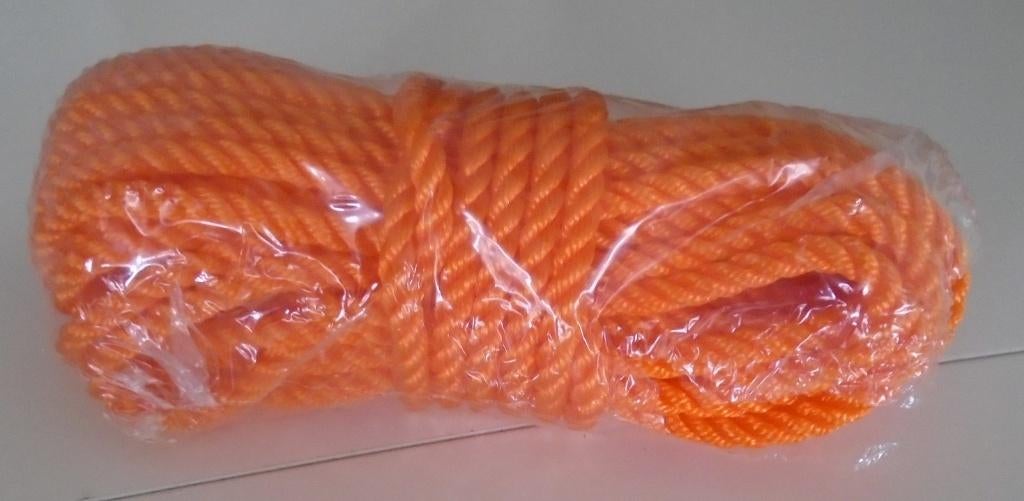 TOUW ORANJE POLYPROPYLEEN 10 MM 20 METER Nieuw, Doe-het-zelf en Bouw, Ophalen of Verzenden, Nieuw