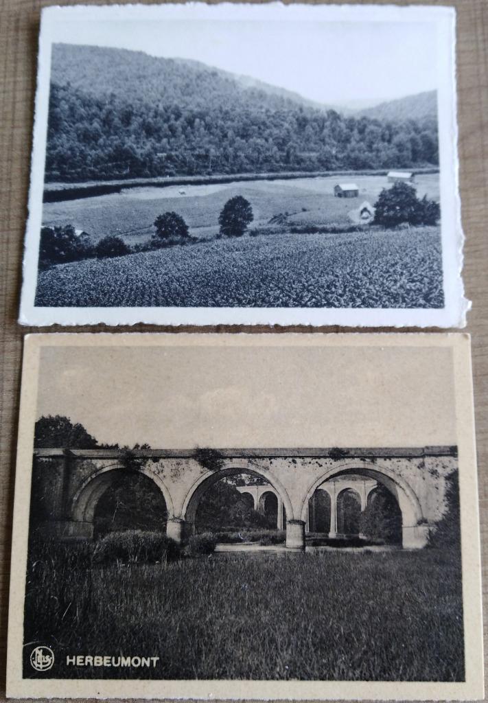 2 oude fotoprenten: Plaatsen in Wallonië, Ophalen of Verzenden, Gebruikt, Overige onderwerpen, Prent
