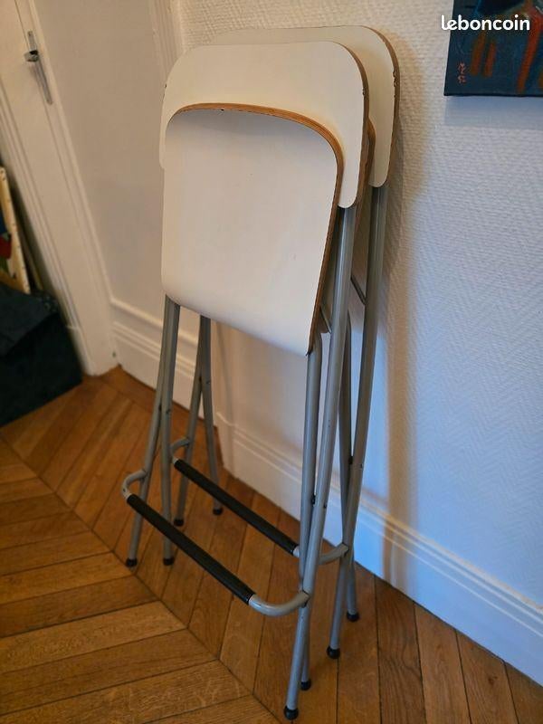 Chaise de bar, pliante, 63 cm, Ikea Franklin, Avec repose-pieds, 2 tabourets, Enlèvement, Utilisé