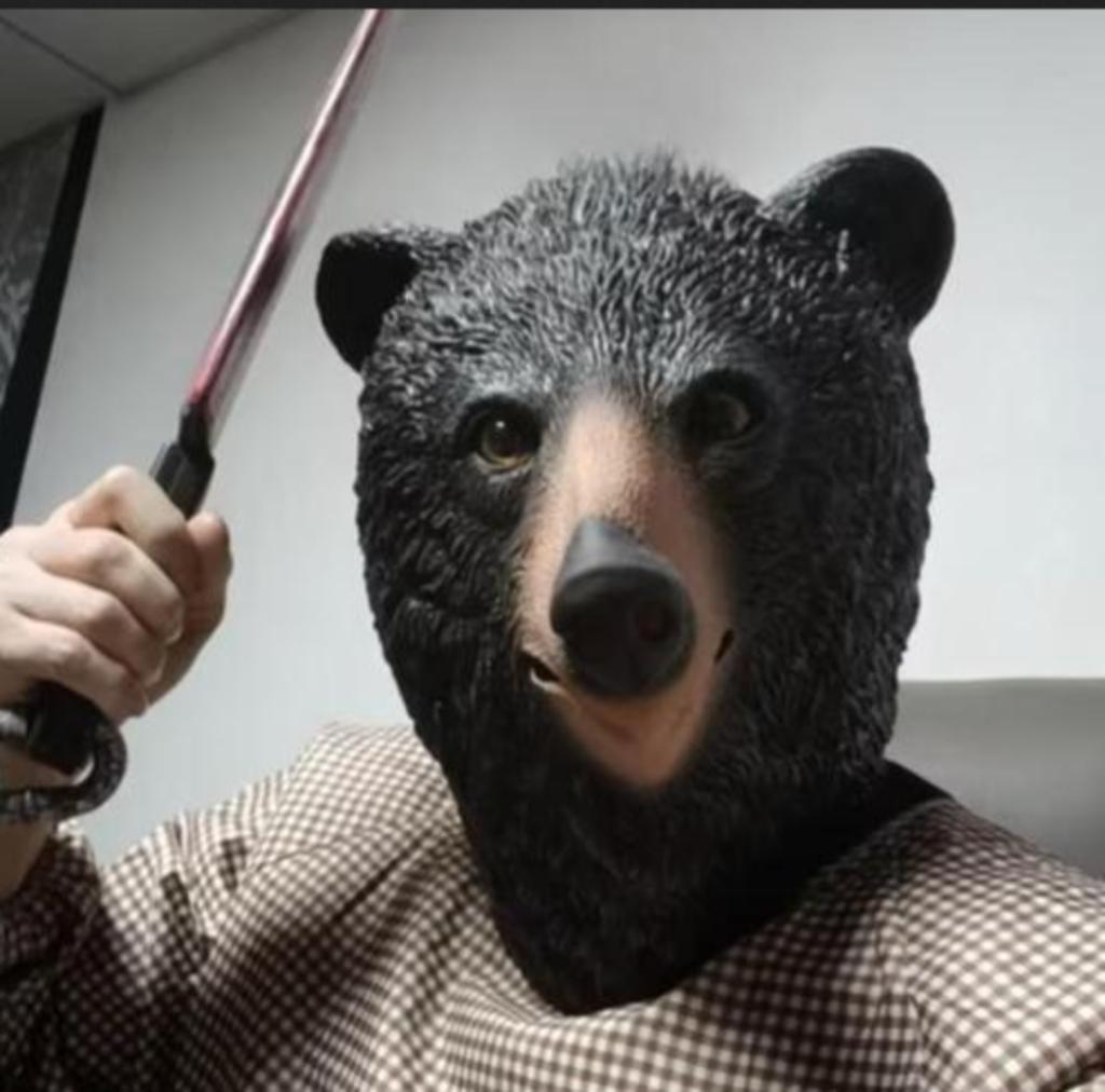 Masque intégral en latex Horror Black Bear, Enlèvement ou Envoi, Neuf