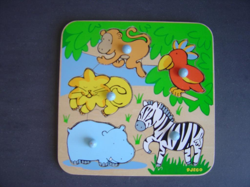 puzzle en bois à encastrer animaux sauvages djeco, Enfants & Bébés, Enlèvement ou Envoi, Comme neuf, En bois