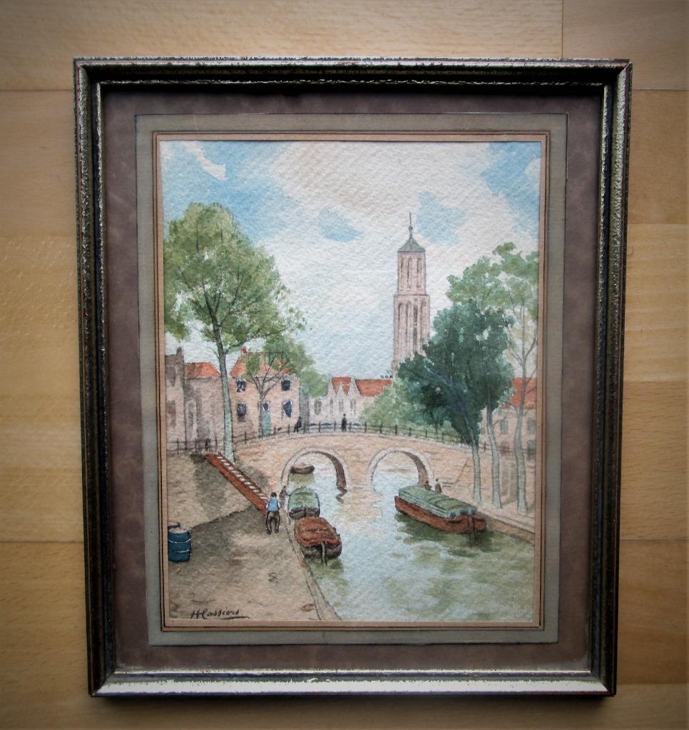 Henri Cassiers (1858-1944)  Dom van Utrecht  orig. aquarel, Ophalen