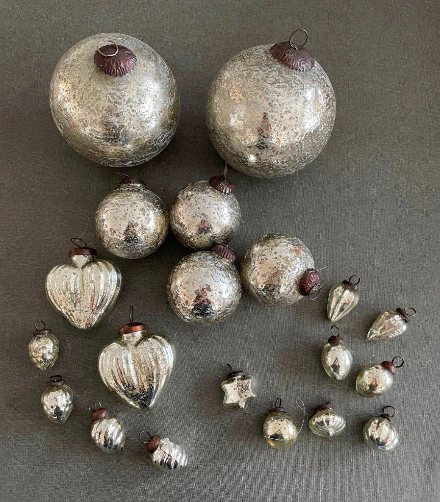 20 X Anciennes boules de Noël en verres, Divers, Enlèvement, Utilisé