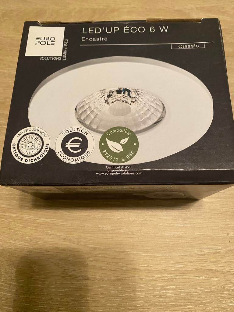 Lot de 2 spots eco 6w, Ophalen, Nieuw, Plafondspot of Wandspot