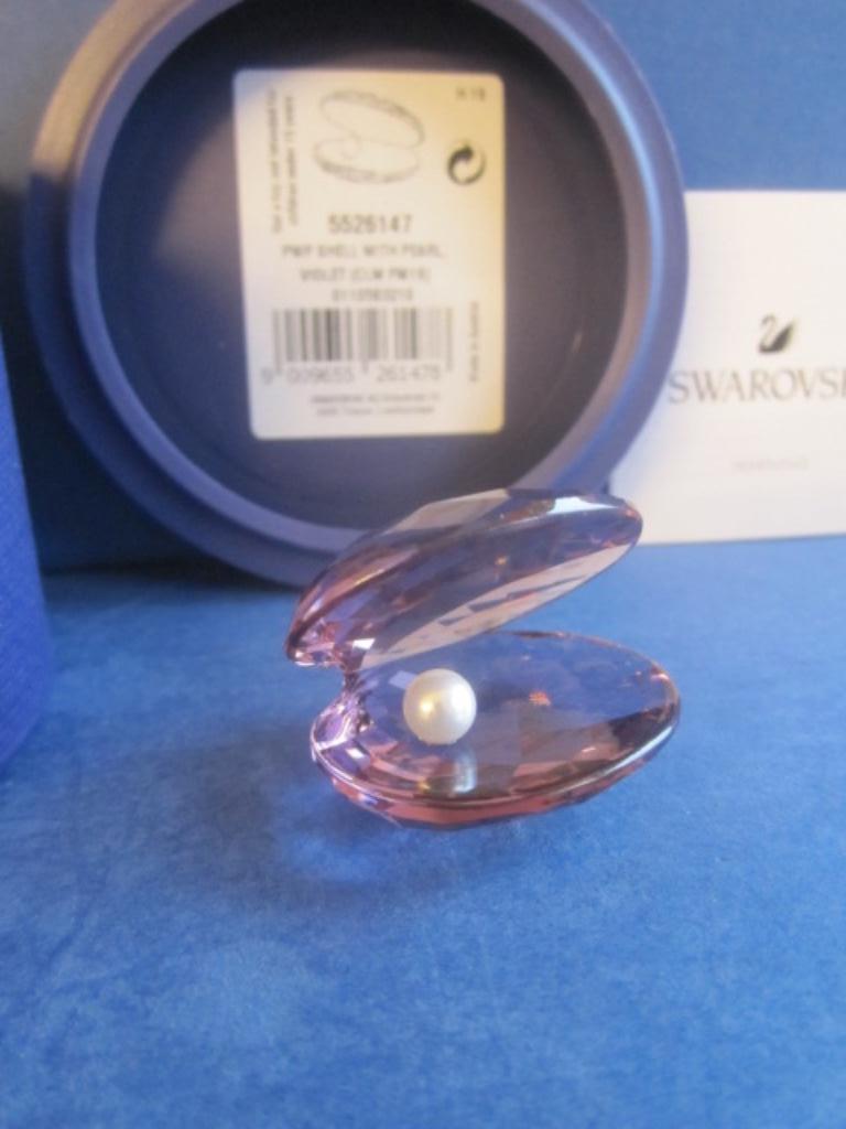 Swarovski Schelpje met Parel Violet, Ophalen of Verzenden, Nieuw, Figuurtje