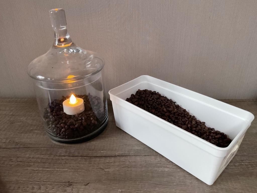 Glazen stolp/vaas met deksel en steentjes, Enlèvement ou Envoi, Comme neuf, Verre