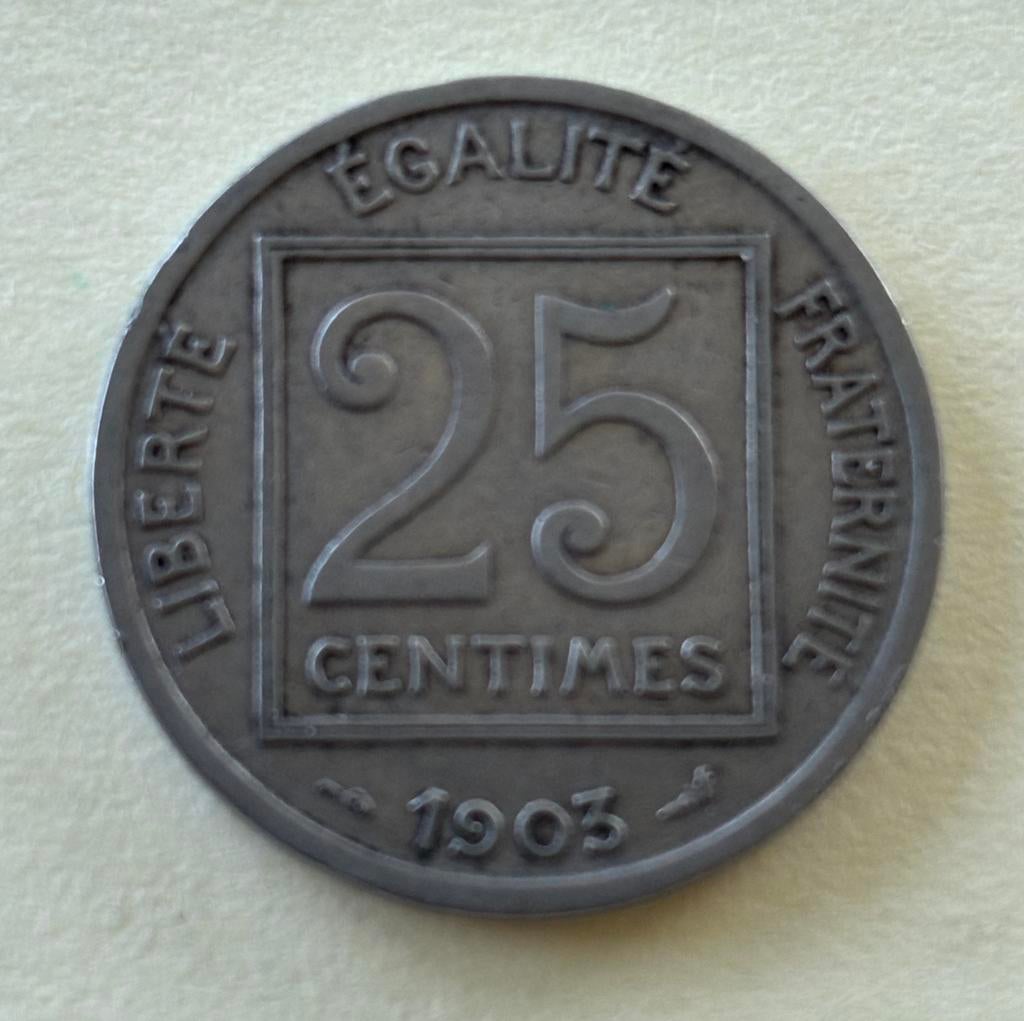 25 centimes France 1903, Enlèvement ou Envoi, France, Monnaie en vrac