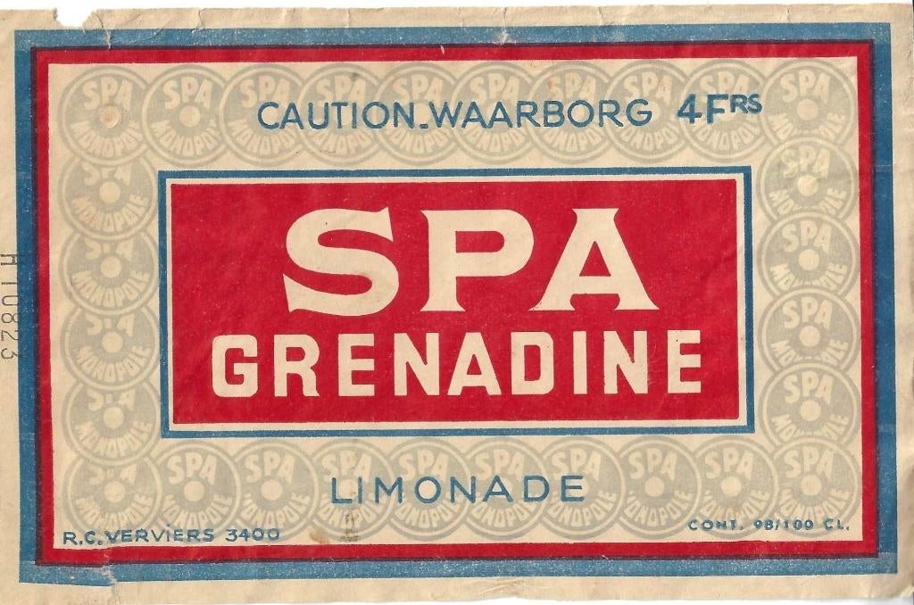 GRENADINE SPA. LIMONADE. OUD LABEL., Verzamelen, Ophalen of Verzenden