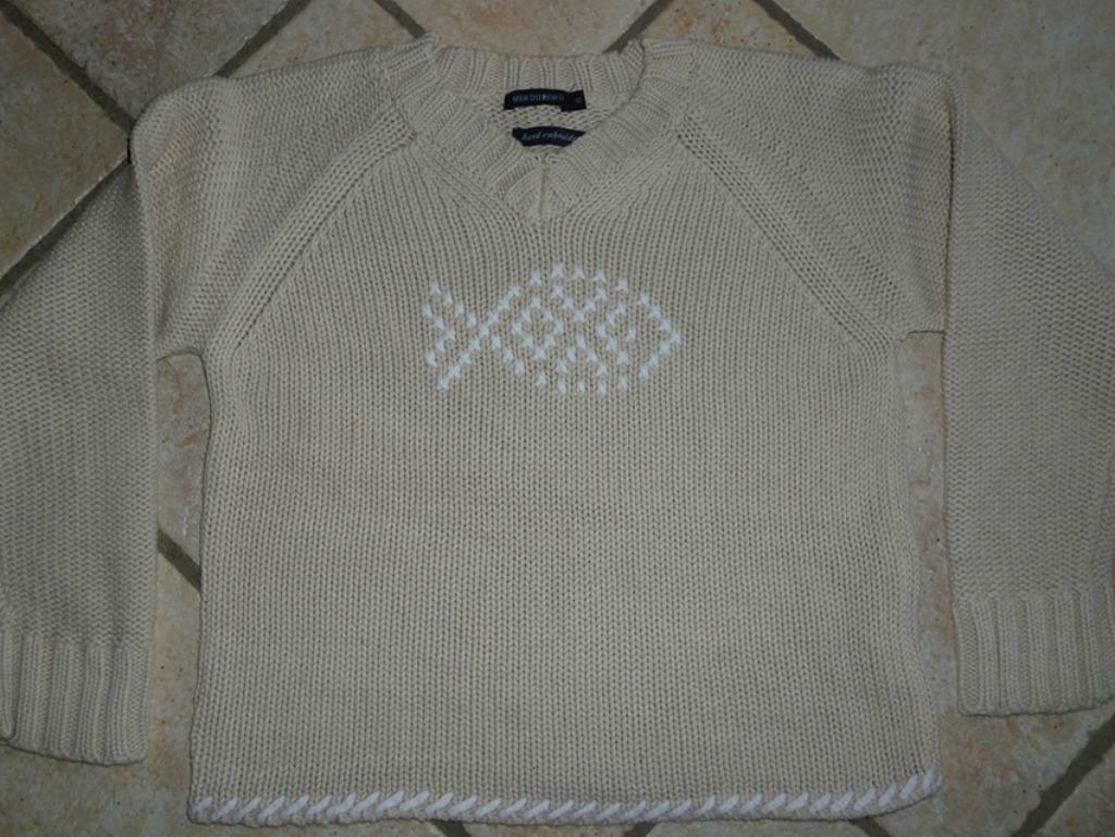 Beige katoenen pull;Mer du Nord; 8j met broderie, Enlèvement ou Envoi, Comme neuf, MET