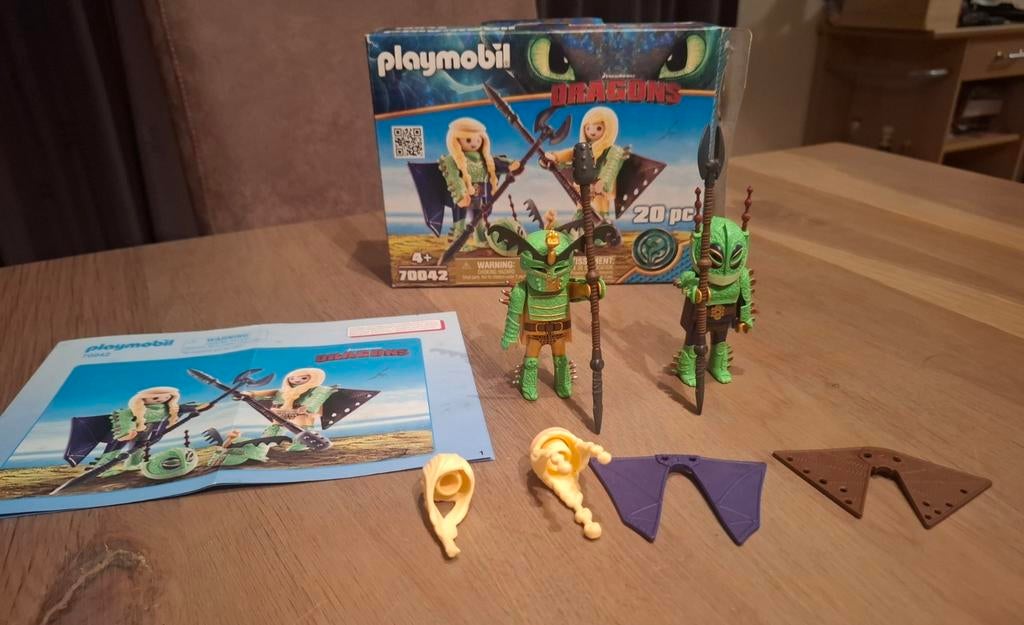 Playmobil Dragons-70042. Brokdol en Knoldol in vliegpak., Ophalen of Verzenden, Zo goed als nieuw