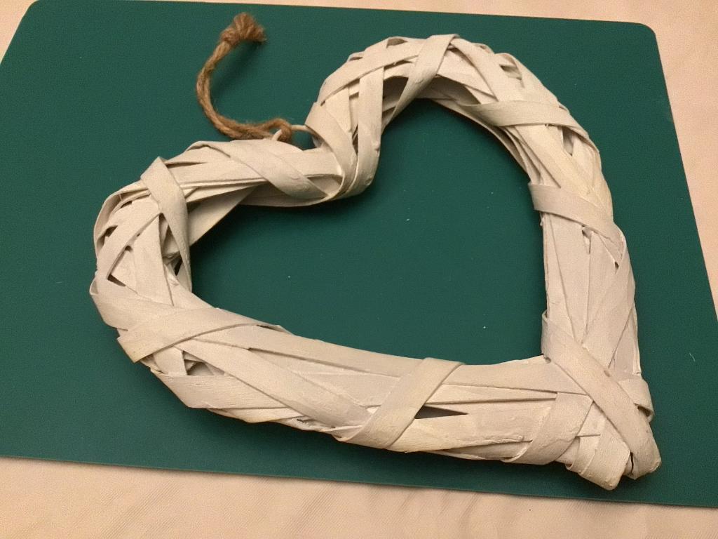 Gevlochten hart trouw decoratie, Huis en Inrichting, Ophalen of Verzenden