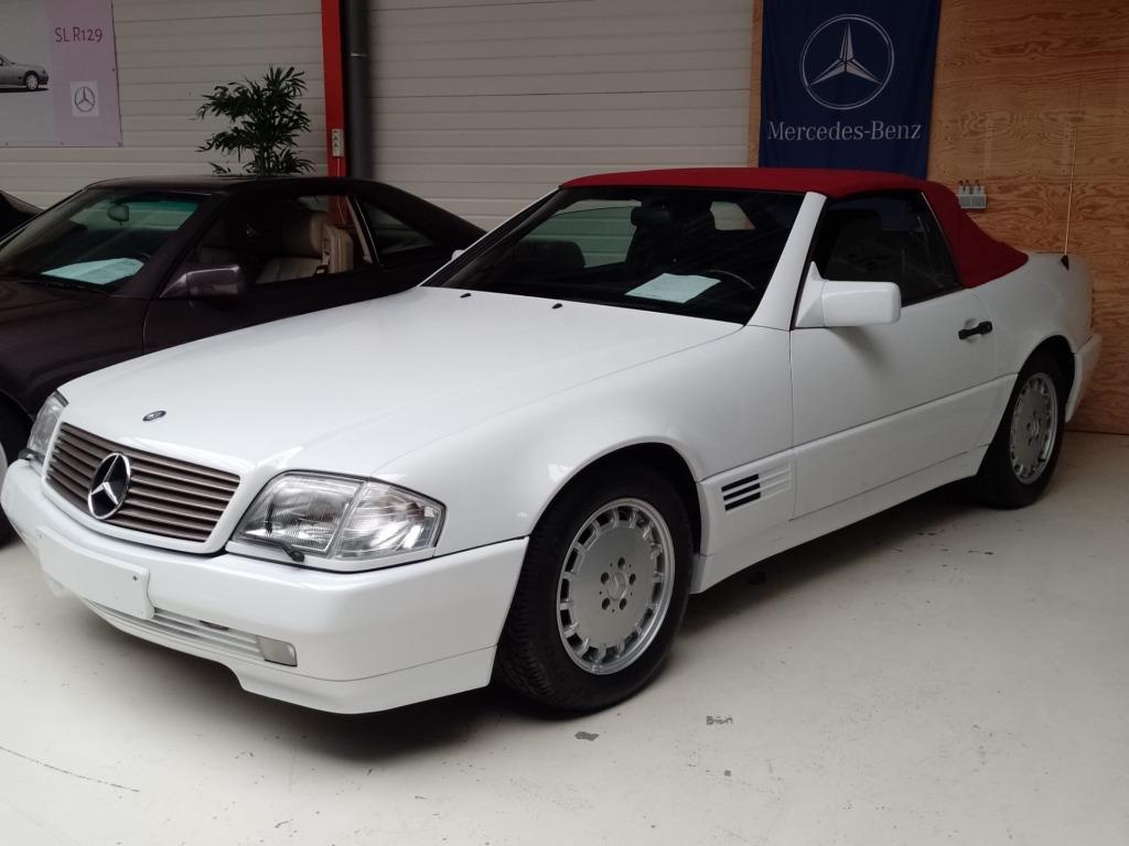 Mercedes SL 500 oldtimer  *GG SL Cars*, Auto's, Mercedes-Benz, Automaat, Zwart, Cabriolet, Wit