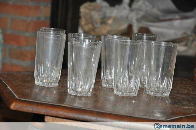 11 verres à eau, Enlèvement ou Envoi, Utilisé, Verre, Verre ou Verres