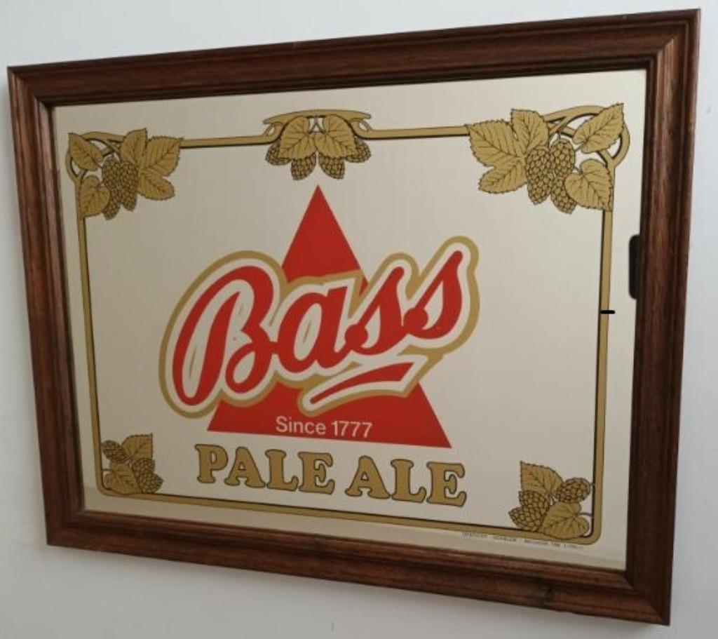 BASS PALE ALE - RECLAMESPIEGEL, Verzamelen, Ophalen of Verzenden, Gebruikt, Reclamebord