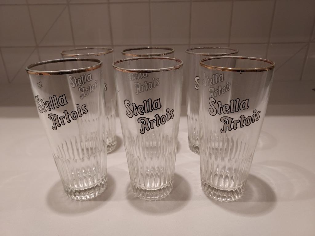 Heel mooie Stella bierglazen met geëmailleerde merknaam., Ophalen