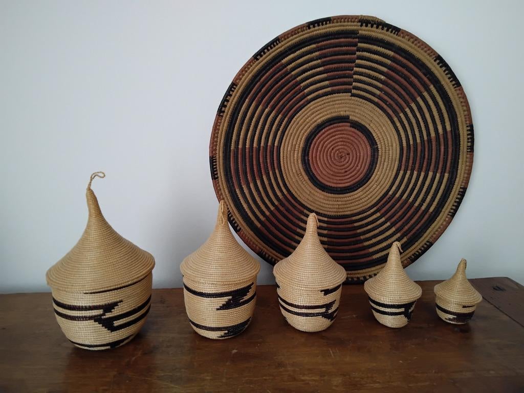 Lot de vanneries Tutsi Congo Rwanda, Antiquités & Art, Enlèvement ou Envoi