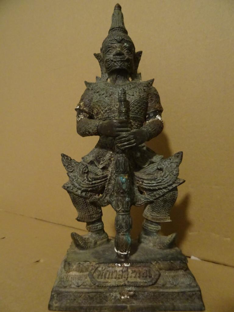 Beeld poortwachter bronzen beeld Poortwachter Thailand 32cm, Ophalen of Verzenden