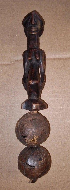 Hochet Ancien Africain Hemba Luba 22 cm, Envoi