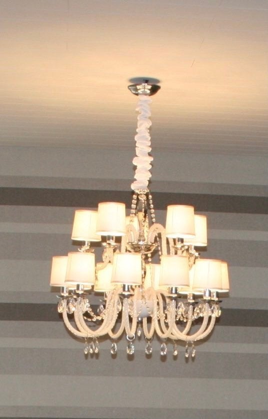 Italamp Lenoir 10+5 – Italiaanse design kroonluchter, Ophalen, Gebruikt, Glas
