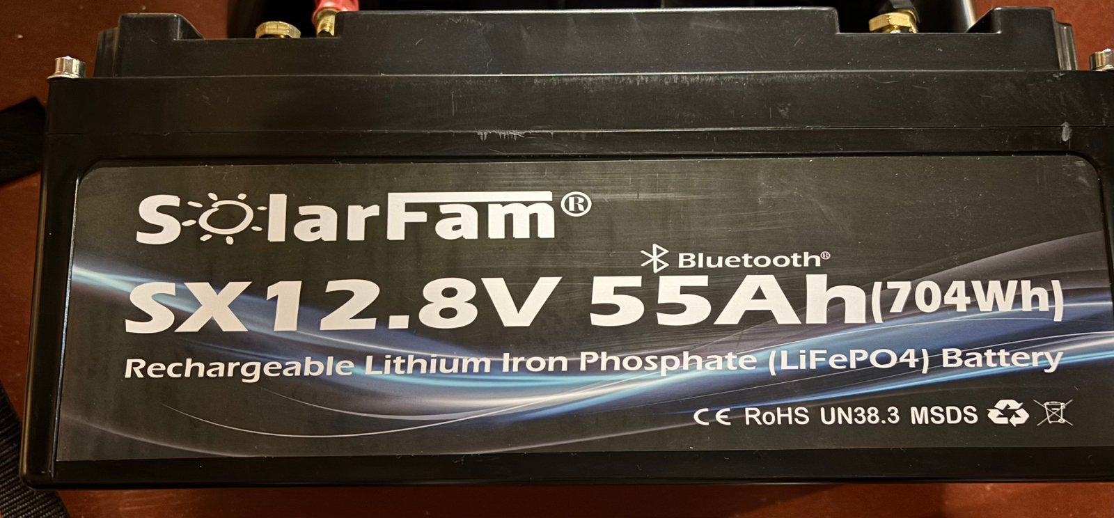 Solarfam 12.8V 55Ah (704Wh) LiFePO4 Lithium Accu Bluetooth, Ophalen, Zo goed als nieuw