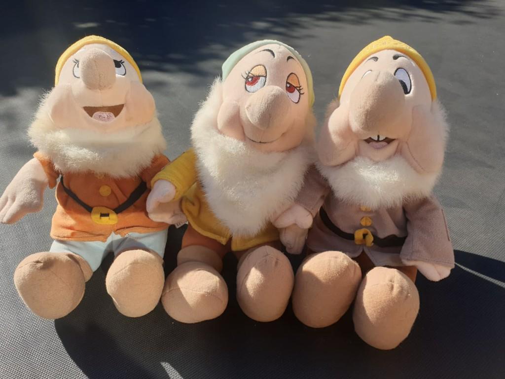 3 DISNEY kabouter Knuffels HAPPY SNEEZY BASHFUL, Disney, Disney, Overige typen, Ophalen of Verzenden