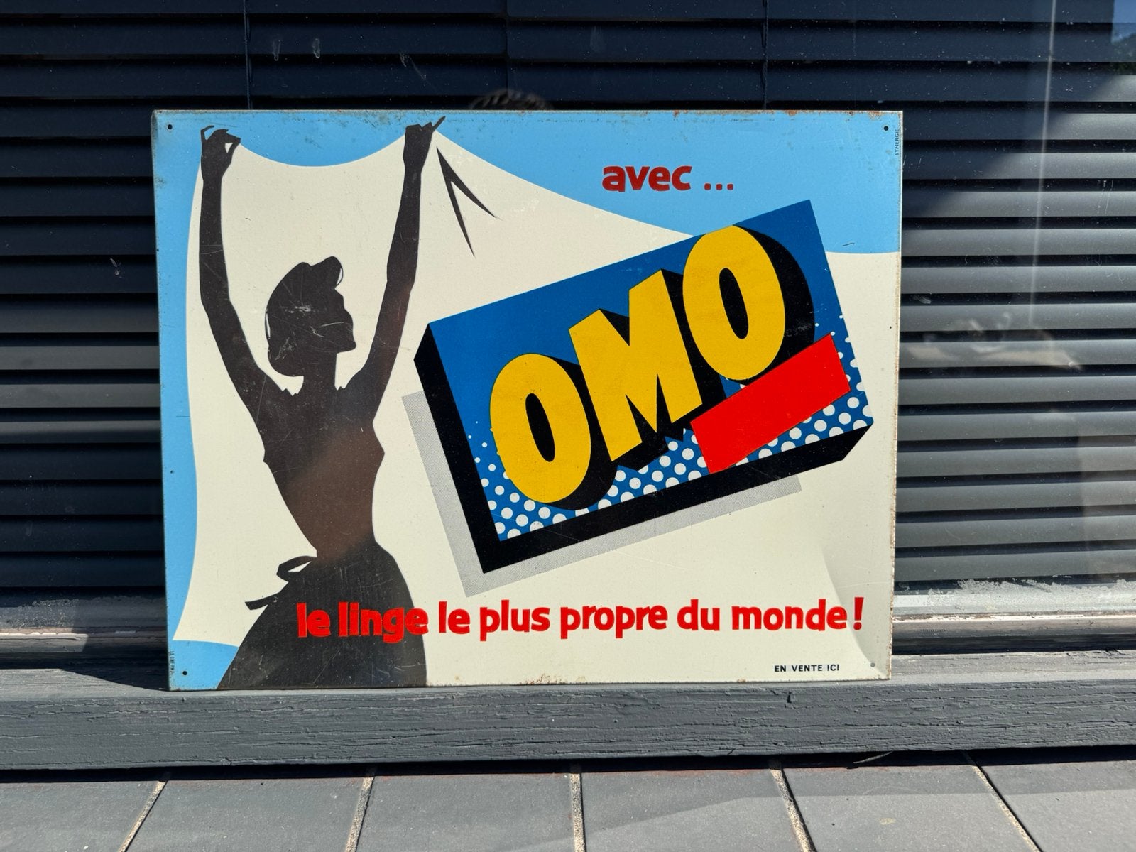 OMO was oud reclamebord, Verzamelen, Ophalen of Verzenden, Gebruikt, Reclamebord
