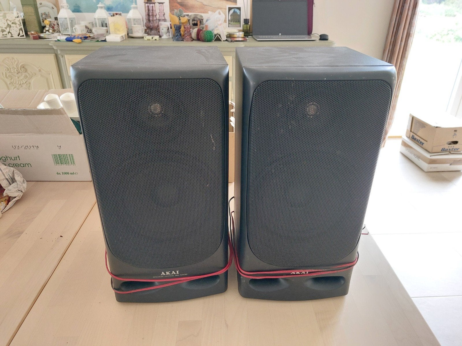 Vintage Akai SW‑MX92 luidsprekers – 50 W, 8 Ω (set van 2), Audio, Tv en Foto, Luidsprekerboxen, Ophalen