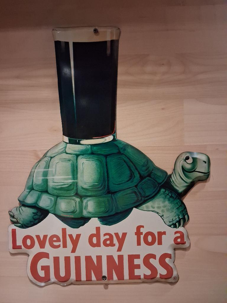 Guinness plaat schildpad met pint, Verzamelen, Biermerken, Ophalen, Zo goed als nieuw, Reclamebord, Plaat of Schild, Overige merken