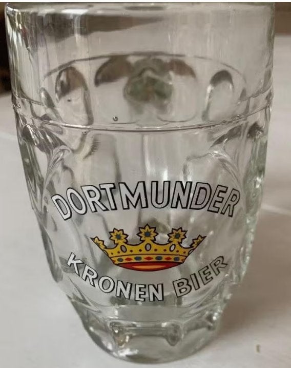 Vintage Dortmunder Kroner bierglas, Verzamelen, Biermerken, Ophalen of Verzenden, Zo goed als nieuw, Glas of Glazen