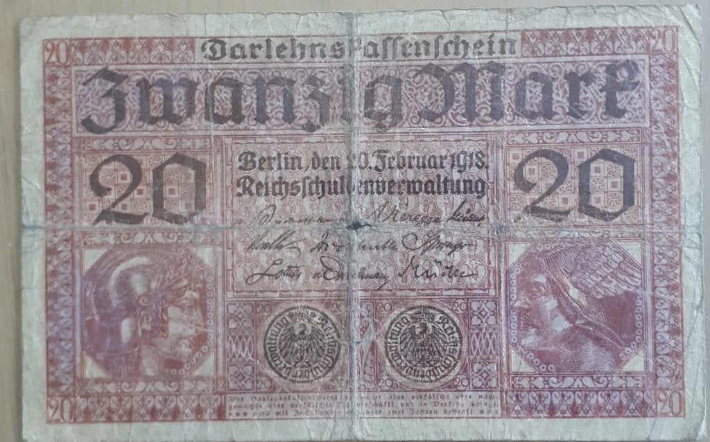 ALLEMAGNE : 20 MARK 20/2/1918 P57, Enlèvement ou Envoi, Allemagne, Billets en vrac