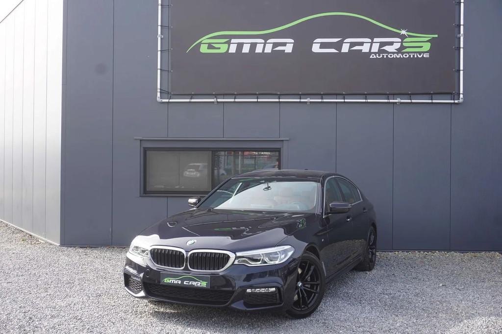 BMW 5 Serie 520 520iA-Aut-Navi-Cam-CruiseC-DodeH-ZetelV-Gara, Auto's, Automaat, Gebruikt, 4 cilinders, Blauw