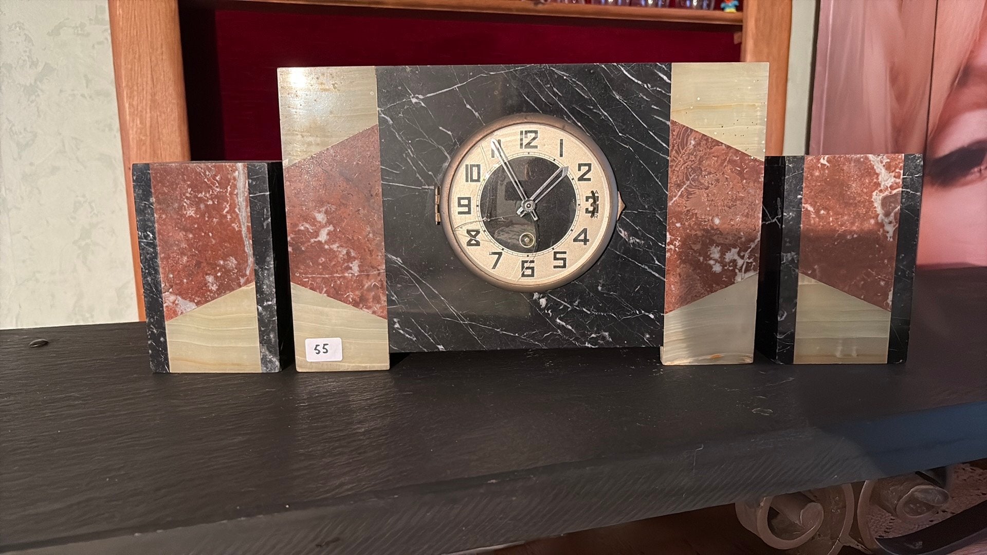 Art deco schouwklok uit 3 delen, Antiek en Kunst, Ophalen
