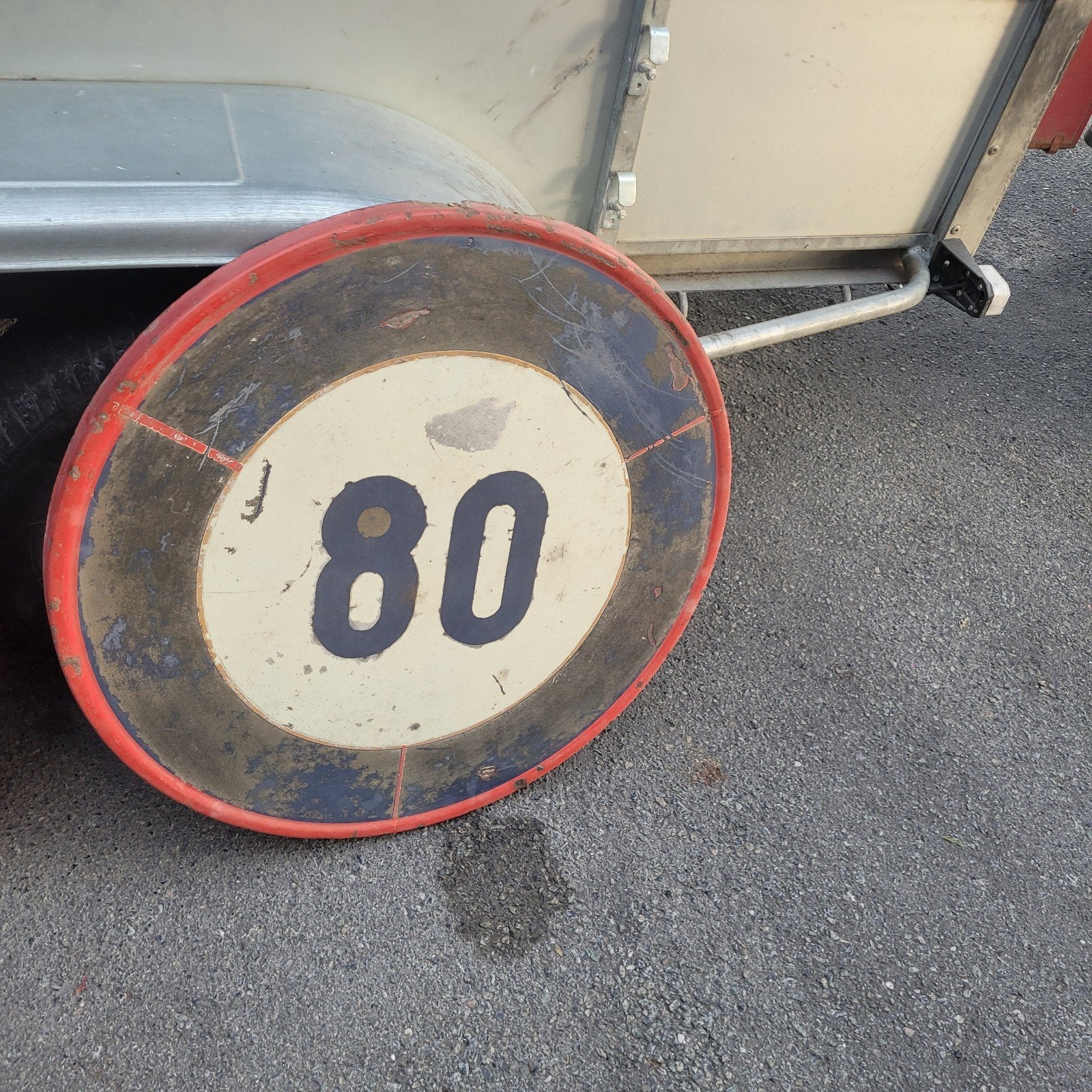 Oud verkeersbord 80, Antiek en Kunst, Ophalen